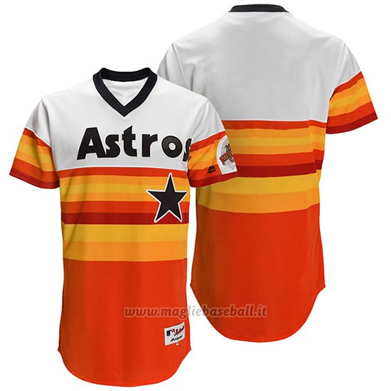 Maglia Baseball Uomo Houston Astros Arancione Turn Back The Clock